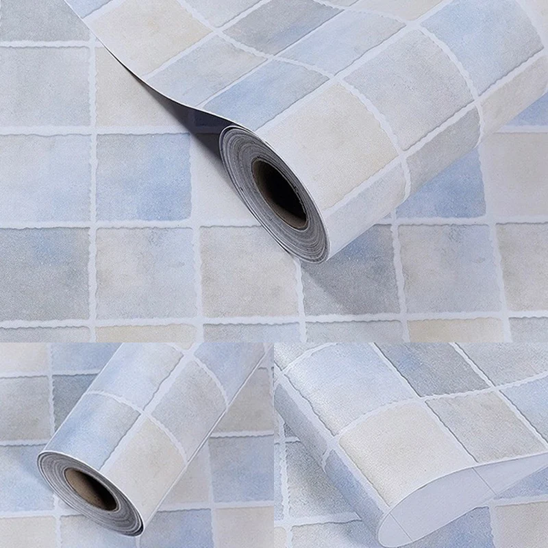 Selbstklebende moderne Mosaikfliesen-Tapete für die Küche, 14,5 m² große Wanddekoration hellen Farben, leicht abziehbar Cl...