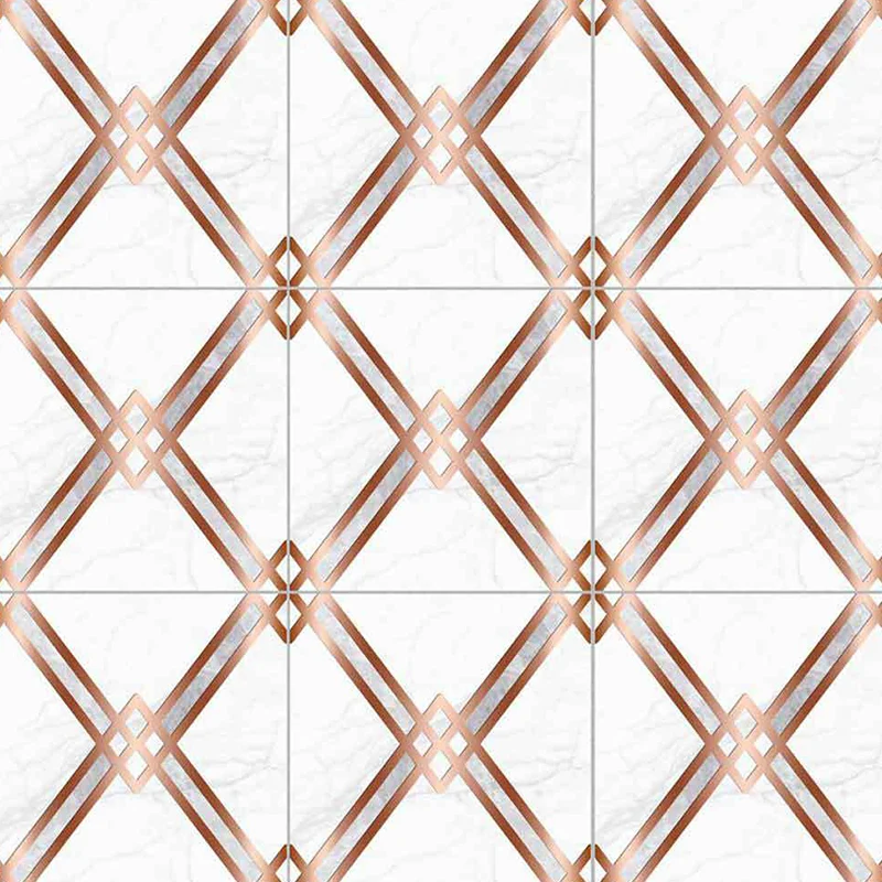 Selbstklebende PVC-Tapete, moderne Wandverkleidung mit Spaliermuster Kaffeeweiß Clearhalo