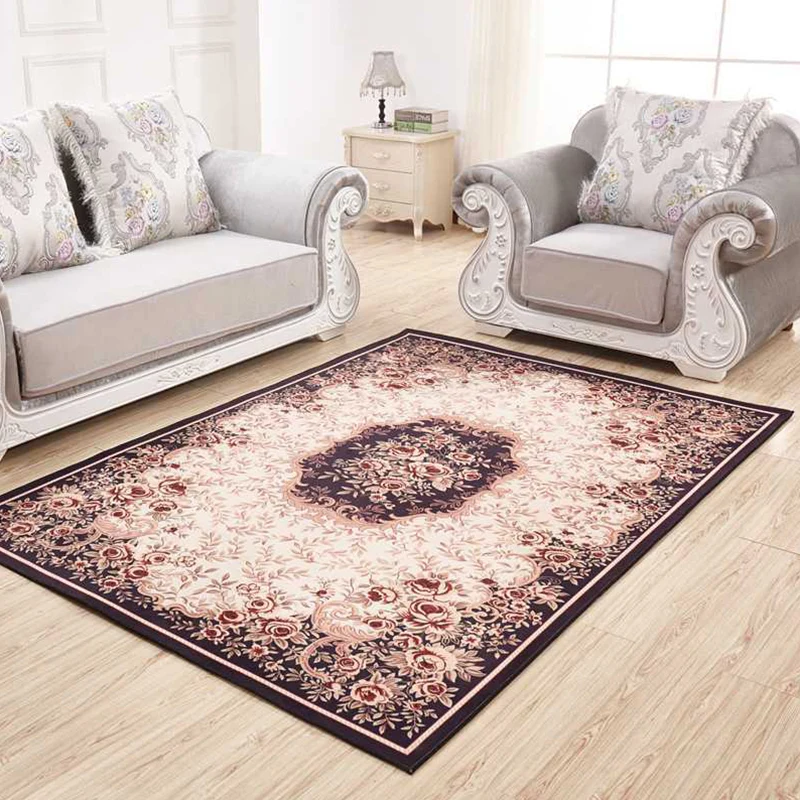 Shabby-Chic-Blumenteppich, mehrfarbiger Polypropylen-Innenteppich, pflegeleichter, haustierfreundlicher Teppich für das Wo...