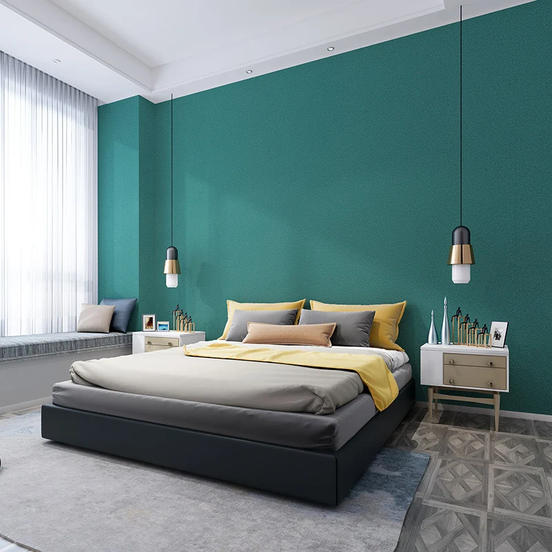 Solide Tapetenrolle im modernen Stil, Vliesstoff, strukturierte Wandkunst dunkler Farbe für Zuhause Clearhalo