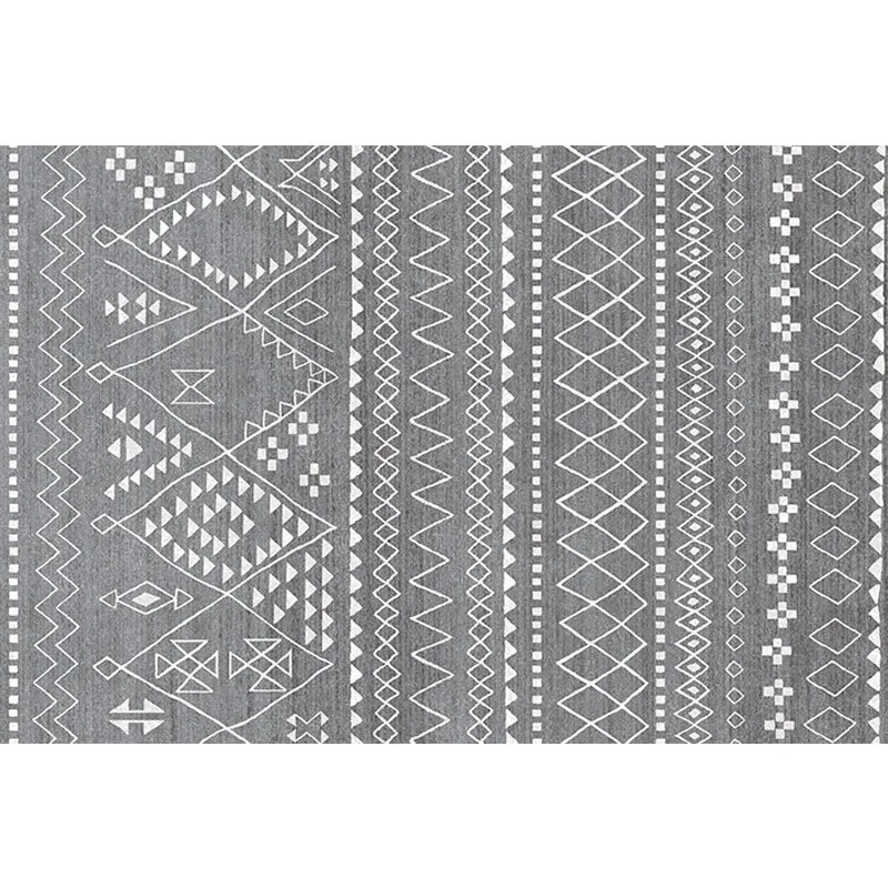 Southwestern-Teppich, einfacher geometrischer Diamant, waschbarer Bodenbelag für Schlafzimmer, waschbarer, rutschfester Te...