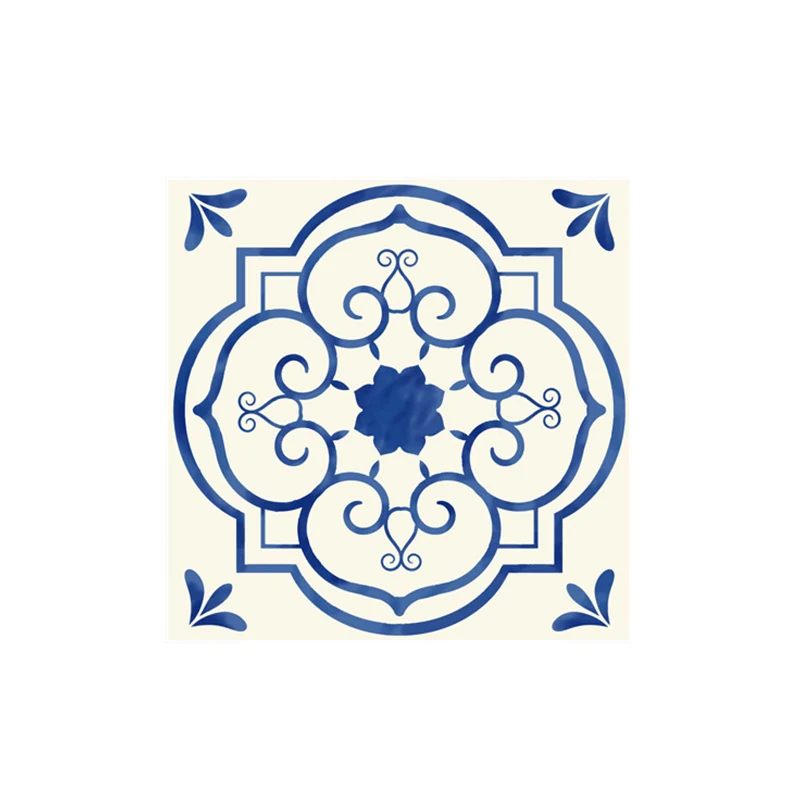 20 Stück blaue Blumen-Tapetenpaneele, Pick-Up-Sticks, Küchen-Backsplash-Wanddekoration Clearhalo