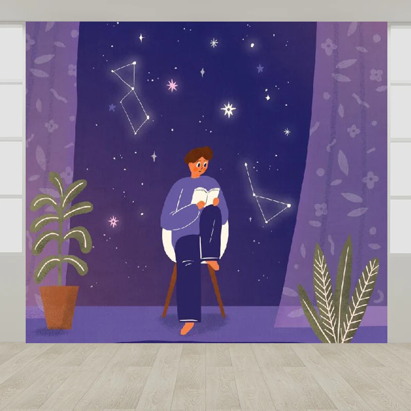 Sternenhimmel-Wandbild, moderne dekorative Wohnzimmer-Wandverkleidung, individuelle Größe erhältlich Clearhalo