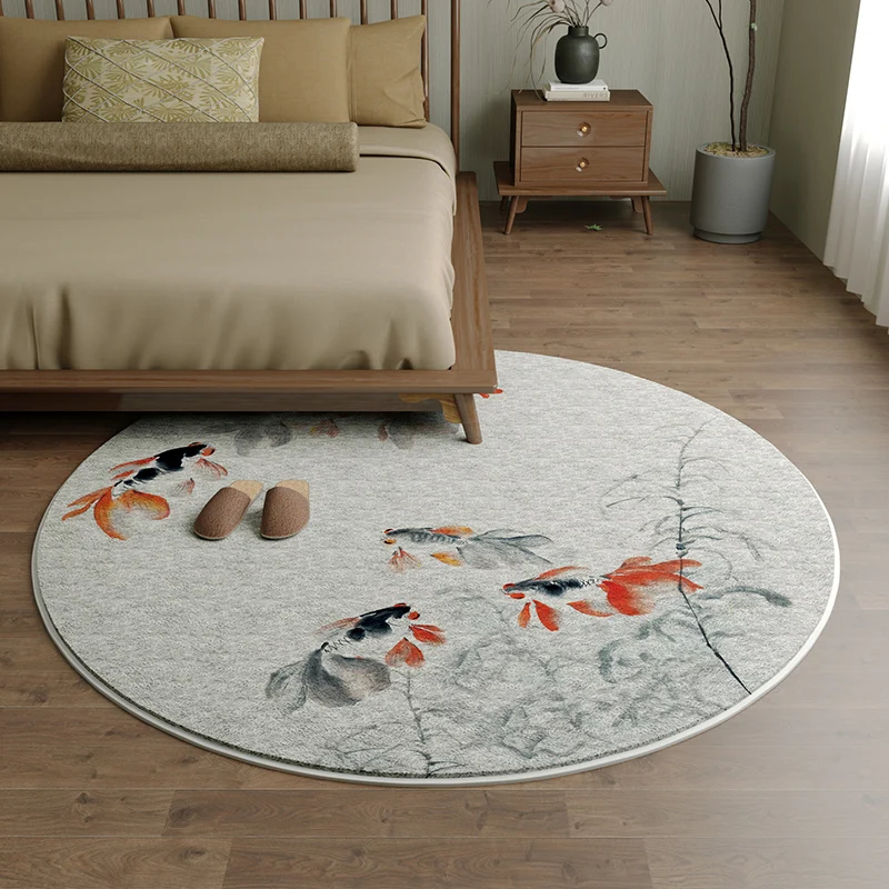 Ästhetischer mehrfarbiger asiatischer Teppich, synthetischer Teppich mit Zeichnungsdruck, schmutzabweisender, waschbarer,...