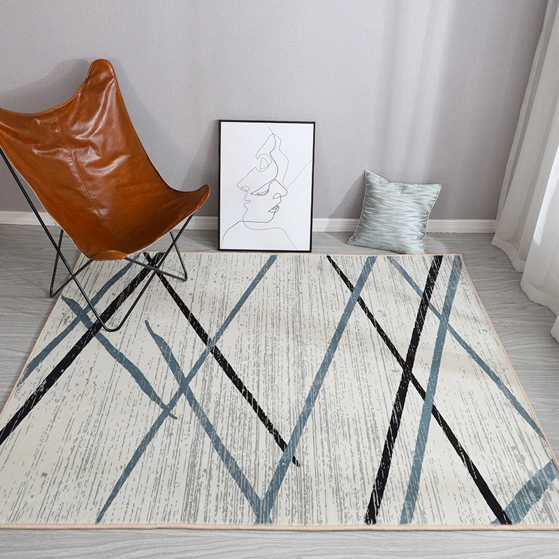 Ästhetischer Teppich mit Aquarell-Druck, mehrfarbig, moderner Teppich, Polyester, waschbar, rutschfeste Rückseite, schmutz...