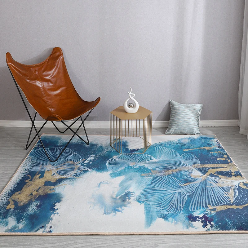 Ästhetischer Teppich mit Aquarell-Druck, mehrfarbig, moderner Teppich, Polyester, waschbar, rutschfeste Rückseite, schmutz...