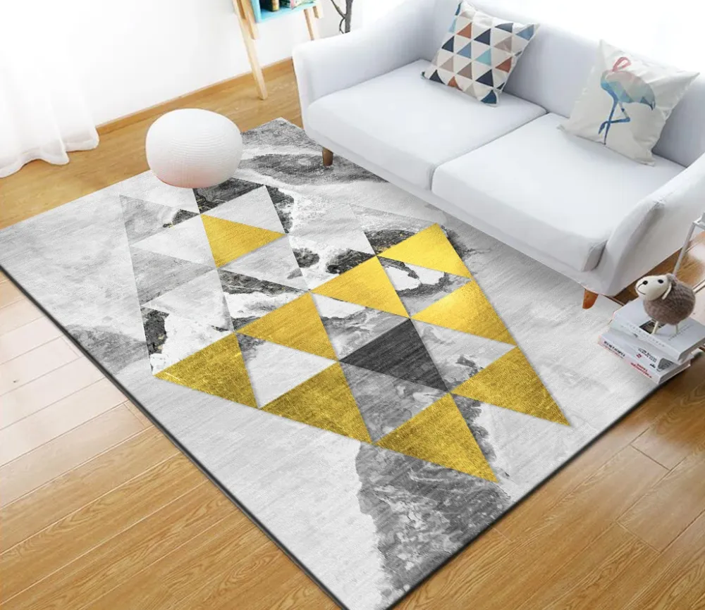 Stilvoller, mehrfarbiger Industrie-Teppich, geometrischer Polyester-Teppich, haustierfreundlich, rutschfeste Rückseite, sc...