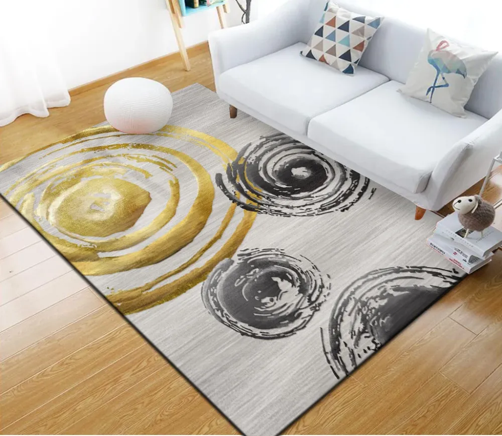 Stilvoller, mehrfarbiger Industrie-Teppich, geometrischer Polyester-Teppich, haustierfreundlich, rutschfeste Rückseite, sc...