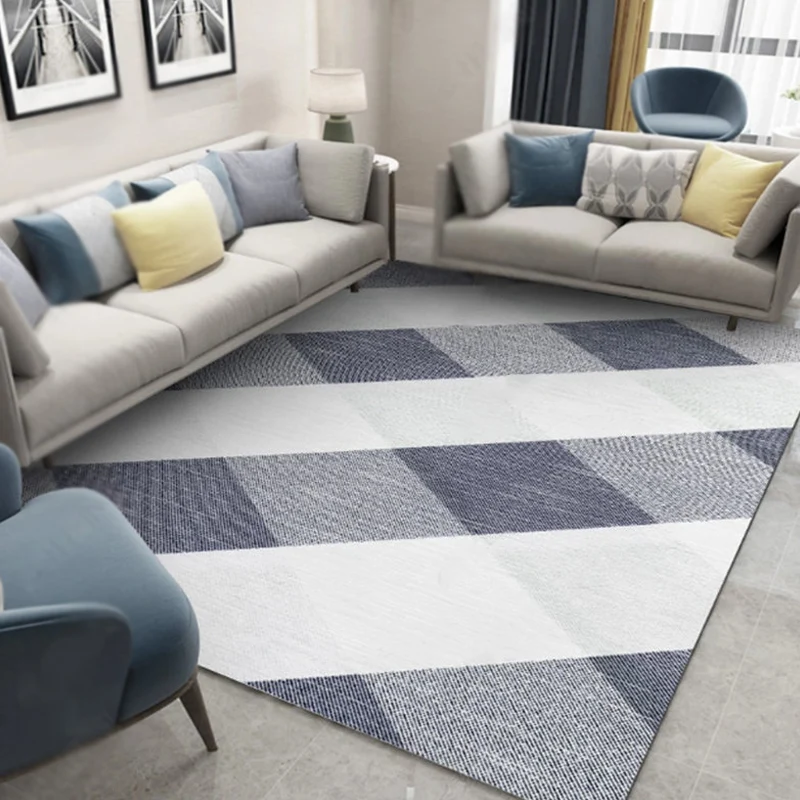 Stilvoller mehrfarbiger modernistischer Teppich aus Polyester mit geometrischem Muster, waschbarer, haustierfreundlicher,...
