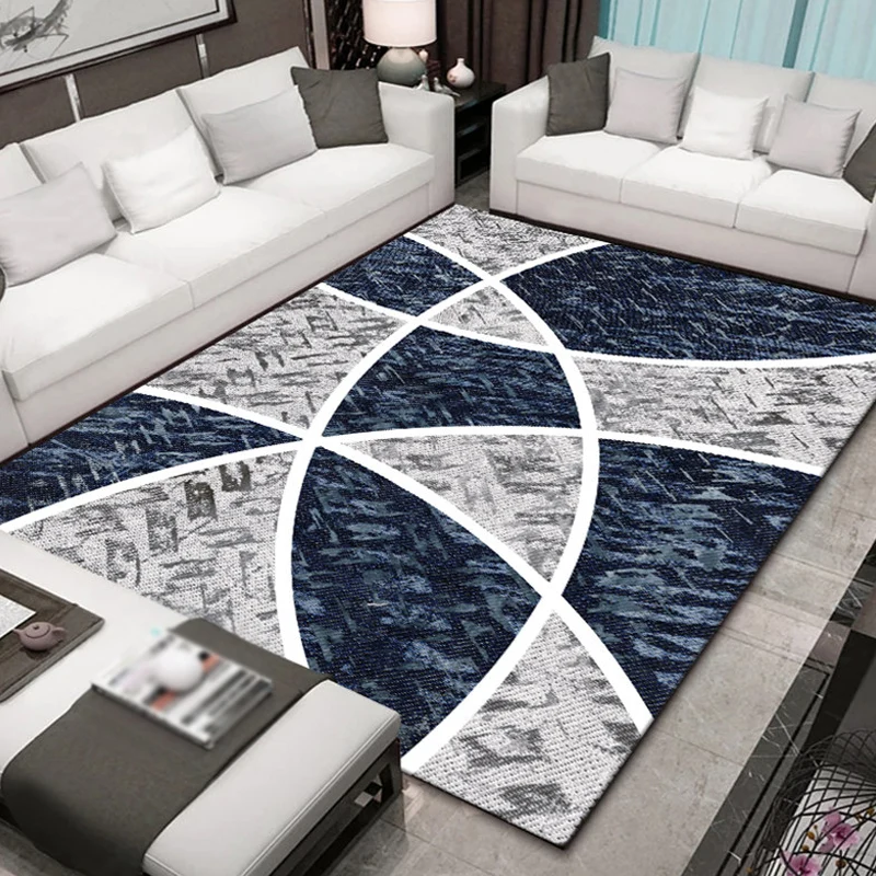 Stilvoller mehrfarbiger modernistischer Teppich aus Polyester mit geometrischem Muster, waschbarer, haustierfreundlicher,...