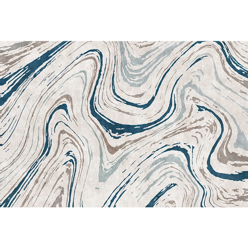 Stilvoller Modernismus-Teppich, mehrfarbiger Teppich mit Aquarell- und Wirbel-Streifenmuster, haustierfreundlich, rutschfe...
