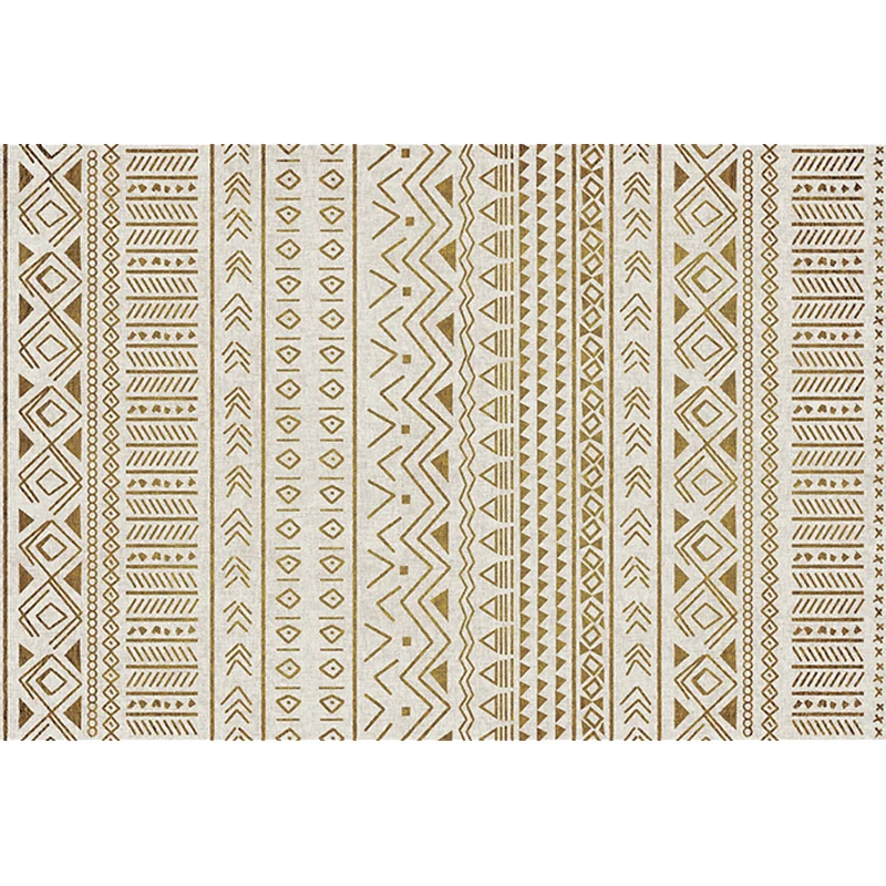 Stilvoller Teppich mit geometrischem Stammesmuster und Streifen, grauer Bohemian-Teppich aus Polyester, haustierfreundlich...