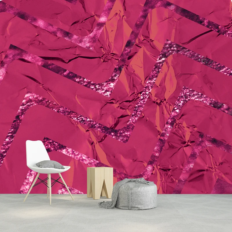 Stilvolles Wandgemälde mit Chevron-Muster, Vliesstoff, schmutzabweisend, dunkle Farbe, Wandkunst für Zuhause Clearhalo
