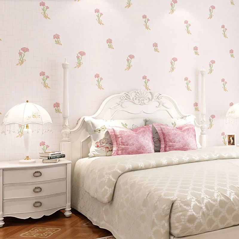 Tapete für Cafés und Schlafzimmer mit pastellfarbenem, winzigem Blumenmuster, 31' L x 20,5" B, nicht geklebt Clearhalo