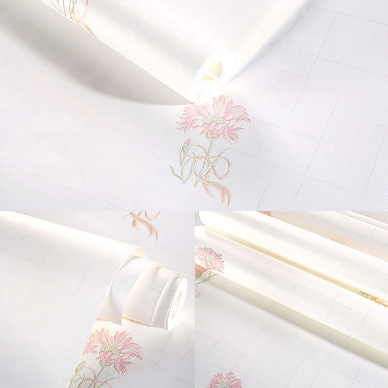 Tapete für Cafés und Schlafzimmer mit pastellfarbenem, winzigem Blumenmuster, 31' L x 20,5" B, nicht geklebt Clearhalo