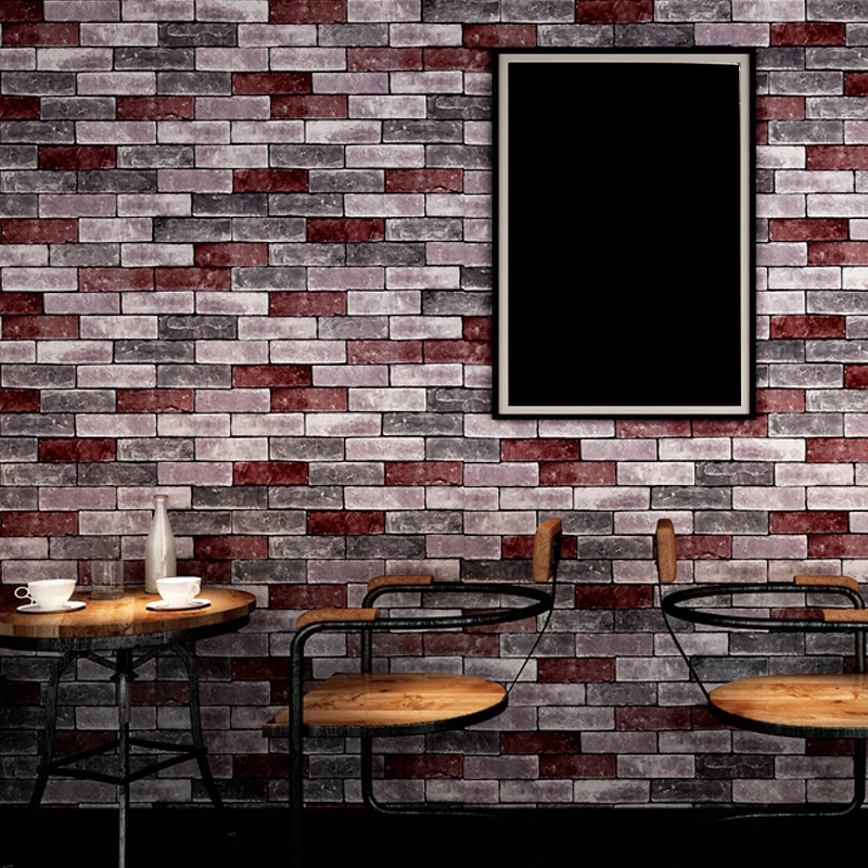 Tapete mit Backstein-Effekt, ländliche, feuchtigkeitsbeständige Restaurant-Wandverkleidung, 57,1 Quadratfuß Clearhalo