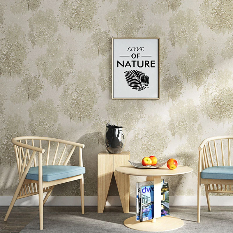 Tapetenrolle mit Bäumen und Blättern, 57,1 m². Wandverkleidung aus Vliesstoff für Schlafzimmer Clearhalo