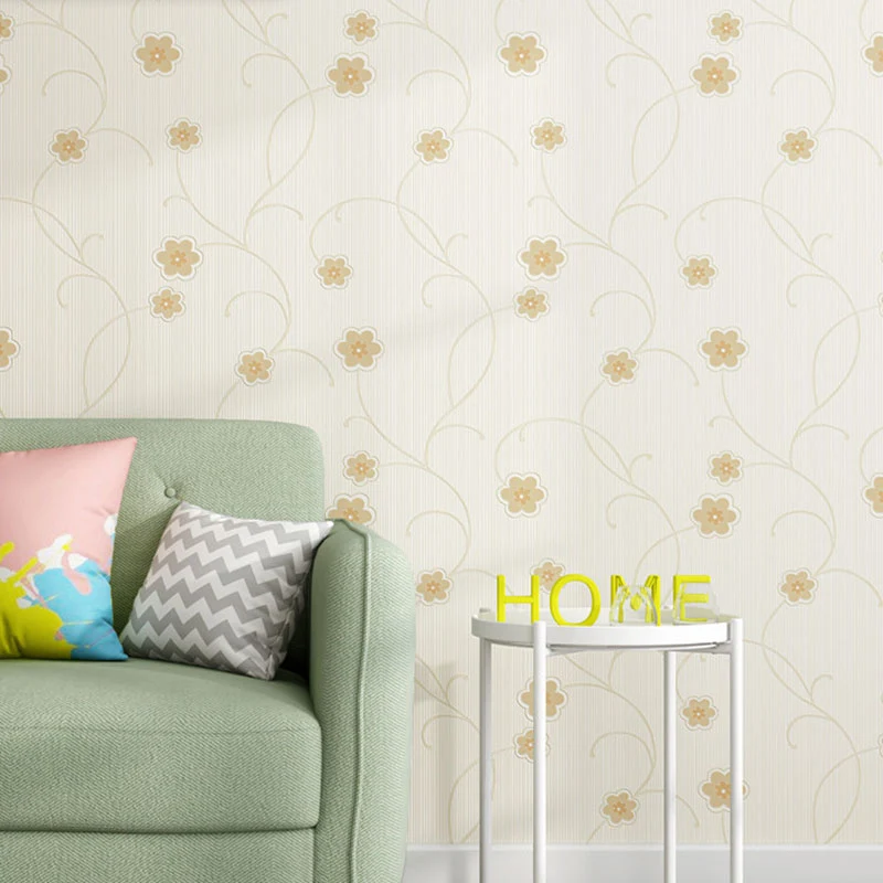 Tapetenrolle mit dichtem Blumenmuster, unbeklebte Wandverkleidung, 57,1 m², natürliche Farbe Clearhalo