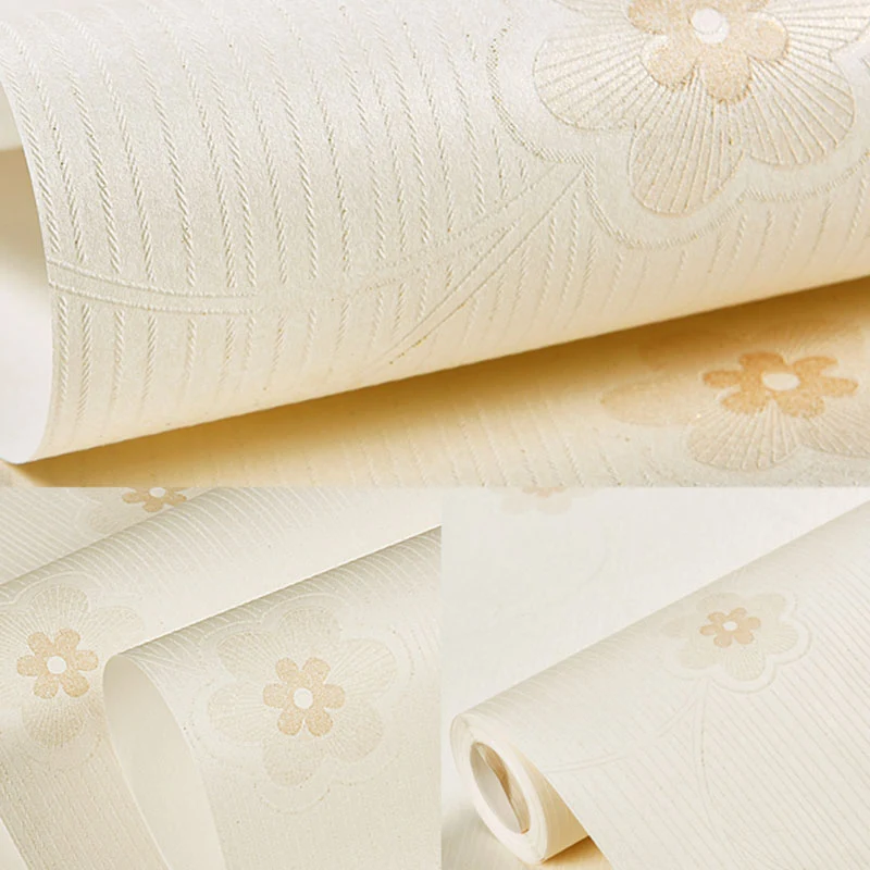 Tapetenrolle mit dichtem Blumenmuster, unbeklebte Wandverkleidung, 57,1 m², natürliche Farbe Clearhalo