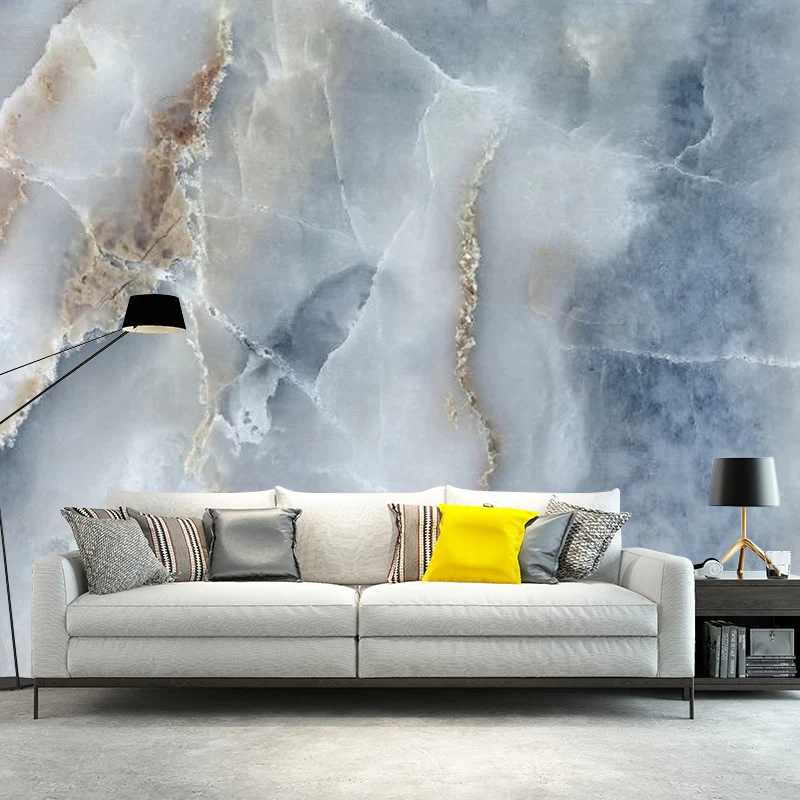 Tapetenwandbild aus Kunstmarmor, moderne, schmutzabweisende Wandverkleidung für Schlafzimmer, individuelle Größe Clearhalo