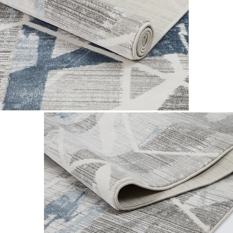 Teppich mit abstraktem Druck im chinesischen Stil, mehrfarbiger Teppich aus Baumwollmischung, rutschfeste Rückseite, schmu...