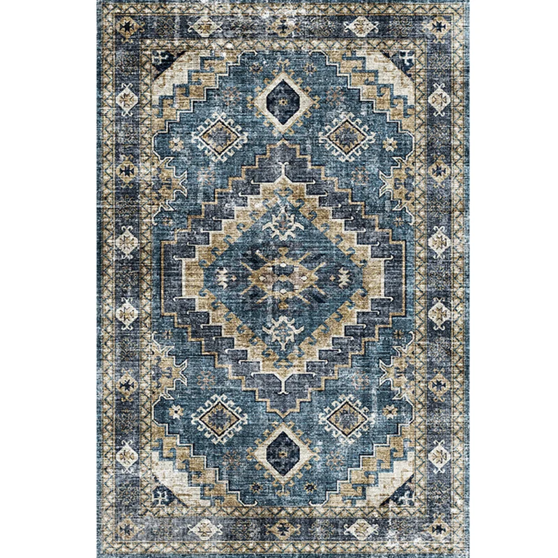 Teppich mit marokkanischem Druck, mehrfarbiger Polyester-Teppich, rutschfest, haustierfreundlich, maschinenwaschbarer Tepp...