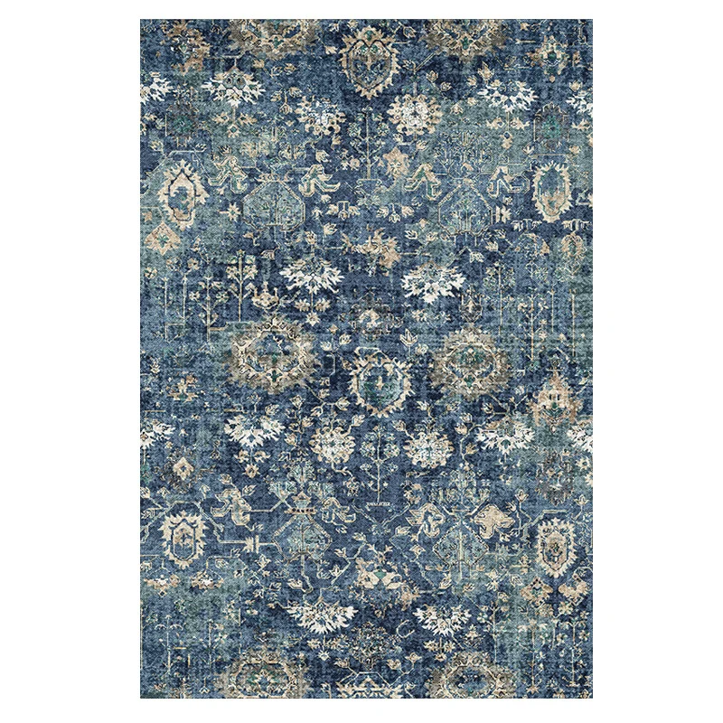 Teppich mit marokkanischem Druck, mehrfarbiger Polyester-Teppich, rutschfest, haustierfreundlich, maschinenwaschbarer Tepp...