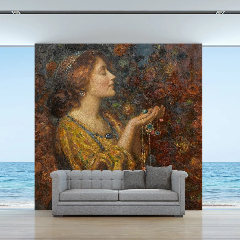 Thomas Edwin Jewels Wandtapete Retro schmutzabweisende Schlafzimmer-Wanddekoration Clearhalo