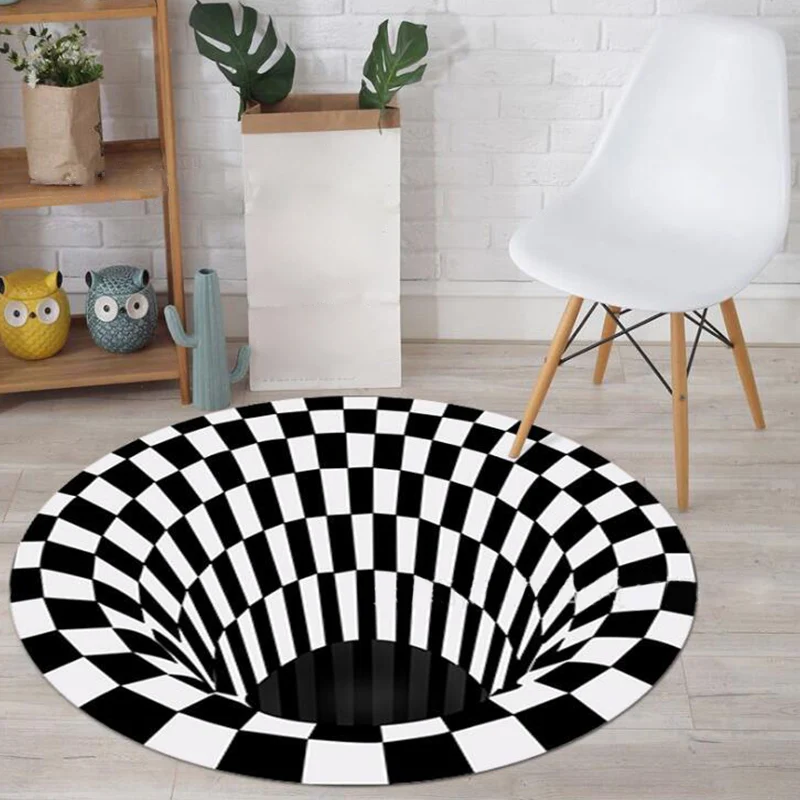 Trendiger Heimdekor-Teppich, mehrfarbiger 3D-Geo-bedruckter Teppich, pflegeleichter, maschinenwaschbarer Polyester-Teppich...
