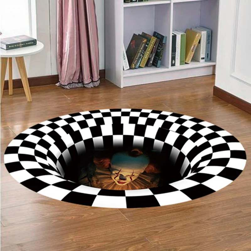 Trendiger Heimdekor-Teppich, mehrfarbiger 3D-Geo-bedruckter Teppich, pflegeleichter, maschinenwaschbarer Polyester-Teppich...