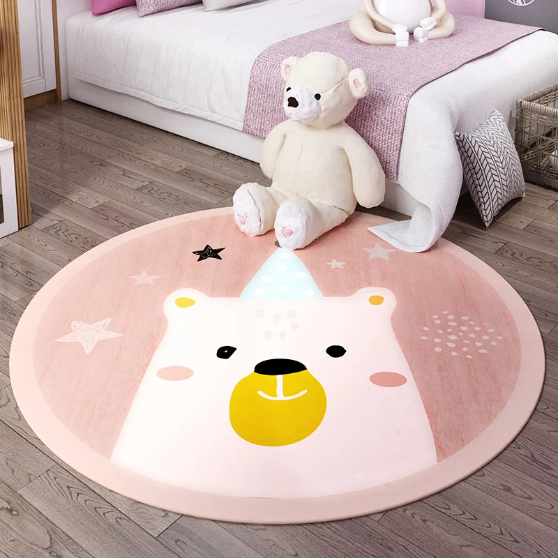 Trendiger Kinderzimmer-Teppich, bunter Cartoon-Tier-Druck, Innenteppich, Synthetik, pflegeleicht, haustierfreundlich, wasc...
