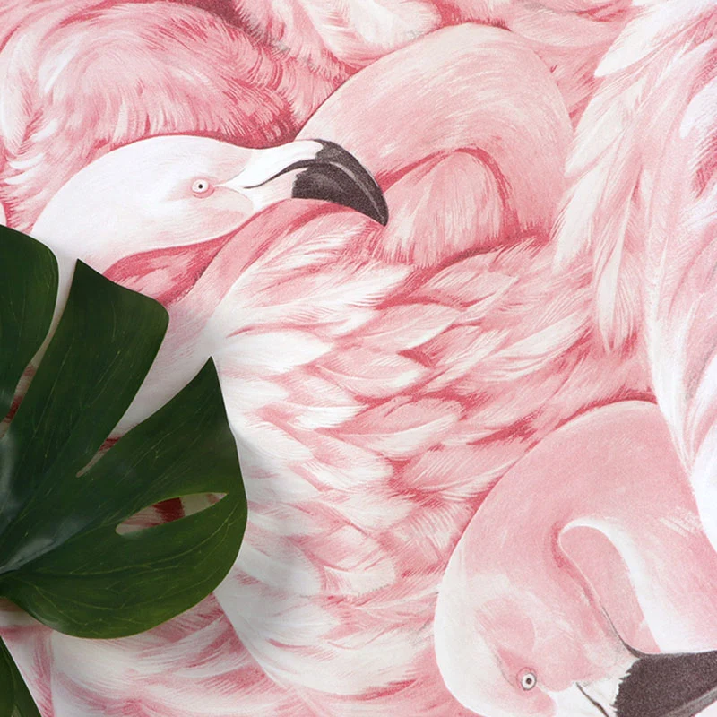Tropische Flamingo-Tapetenrolle für Mädchenzimmer, zartes Rosa, 33 Fuß x 20,5 Zoll Clearhalo