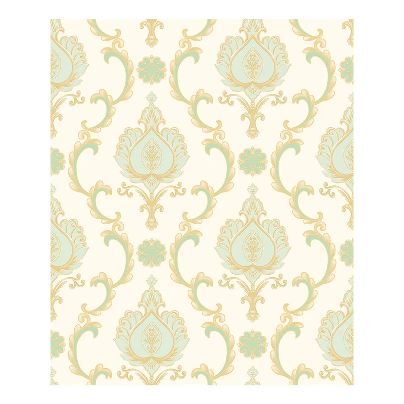 Unbeklebte Jacquard-Tapete, 33 Fuß L x 20,5 Zoll B, nostalgische Wanddekoration sanften Farben für Schlafzimmer Clearhalo
