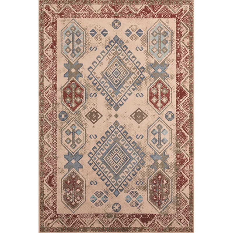 Ungewöhnlicher Teppich mit Rautenmuster, mehrfarbig, marokkanischer Teppich, Polyester, haustierfreundlich, schmutzabweise...