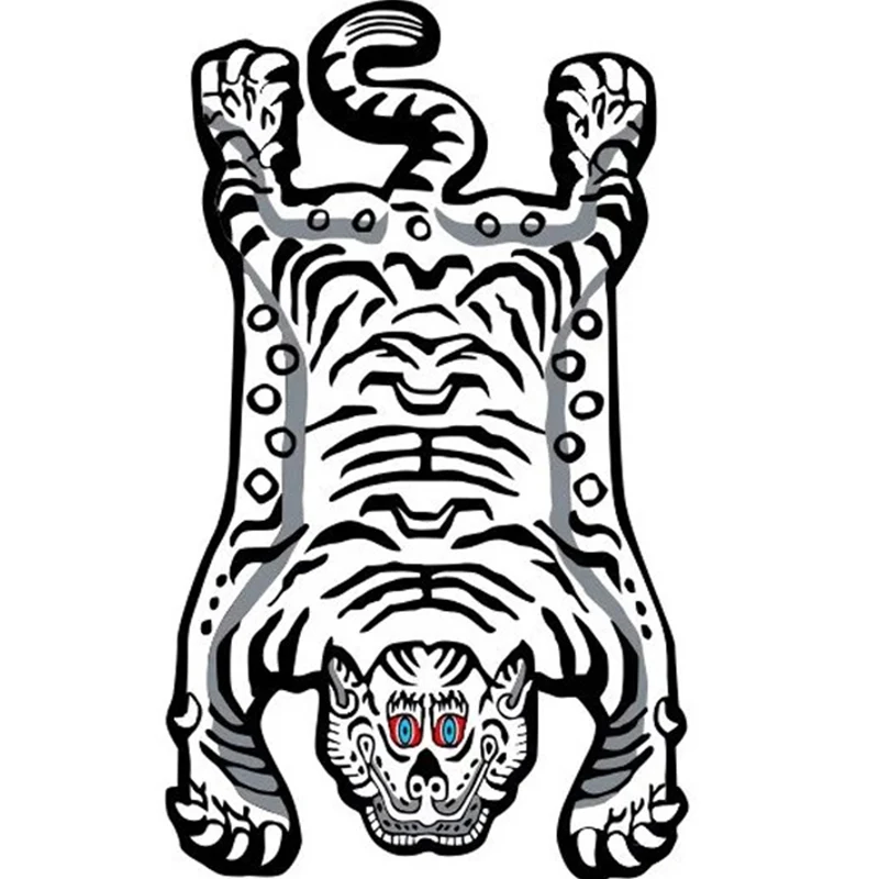 Unregelmäßig geformter Tigerfell-Teppich, mehrfarbig, kreativer Innenteppich, rutschfester, haustierfreundlicher Acryl-Tep...