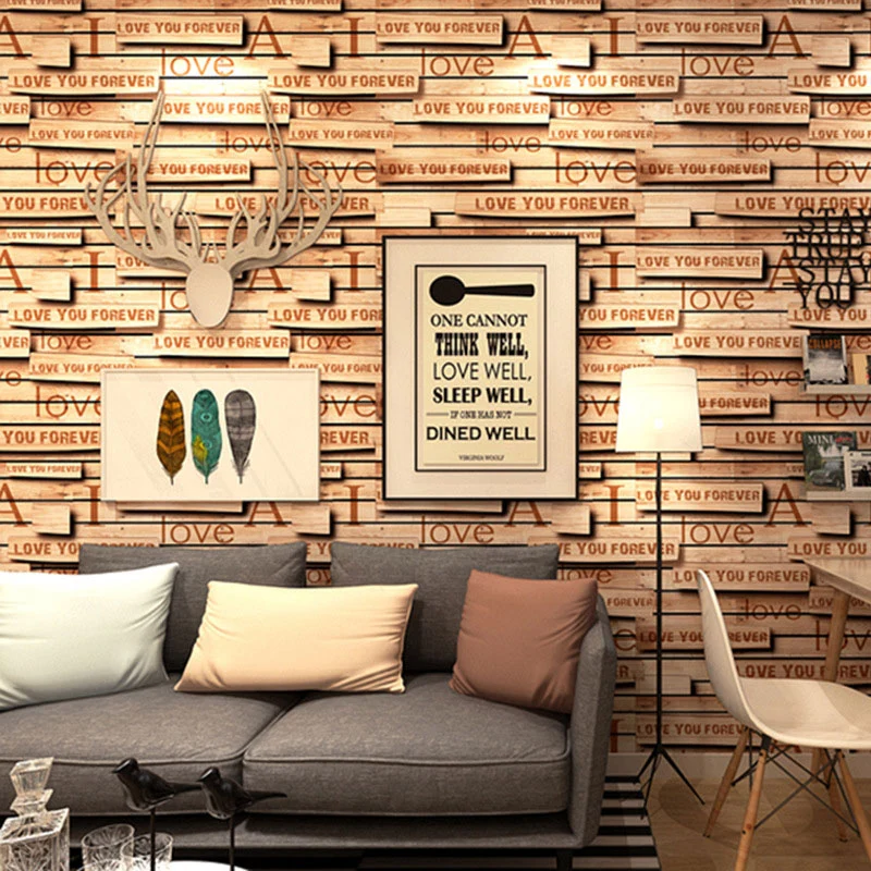 Vinyl-Tapetenrolle mit Retro-Buchstaben für Bardekoration, neutrale Farbe, 20,5" x 33' Clearhalo