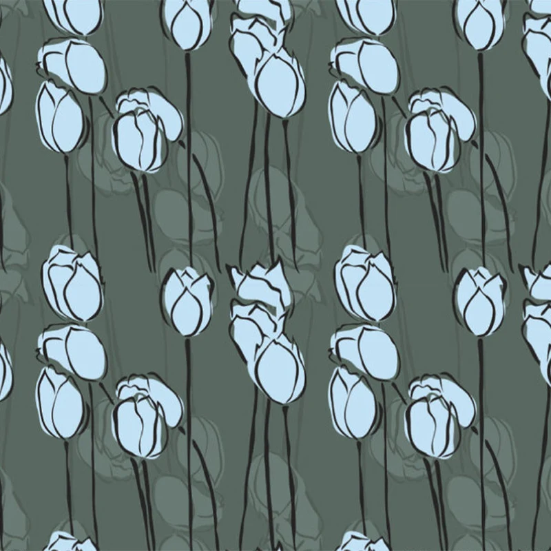 Vliesstoff, dekoratives Wandbild, moderne blühende Blumen, bedruckte Wandverkleidung Clearhalo
