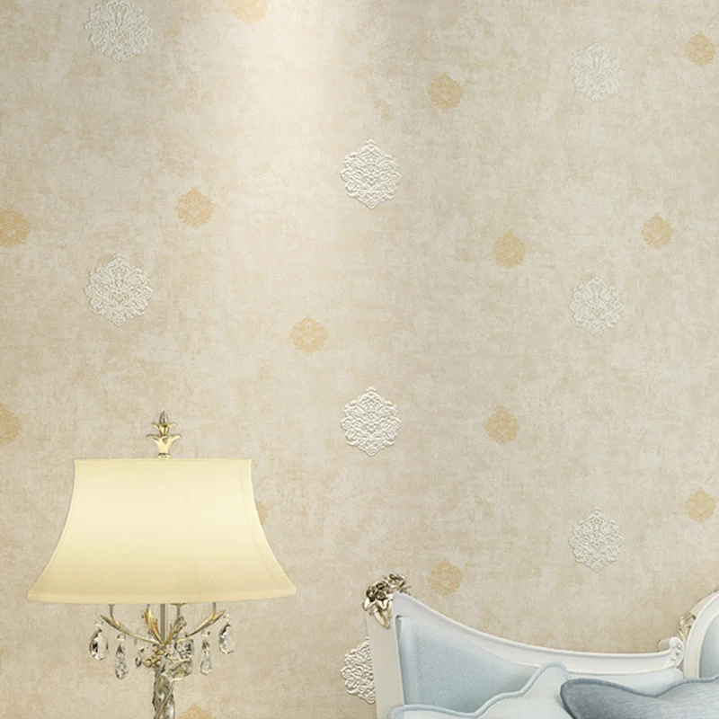 Vliestapetenrolle, Damast-Blumenmuster, 3D-geprägte Wandverkleidung für das Wohnzimmer Clearhalo