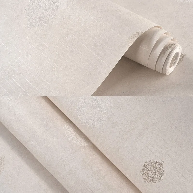 Vliestapetenrolle, Damast-Blumenmuster, 3D-geprägte Wandverkleidung für das Wohnzimmer Clearhalo