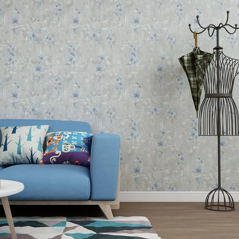 Vliestapetenrolle, nicht beklebt, dichte Blumenwandverkleidung für Wohnzimmer und Café Clearhalo