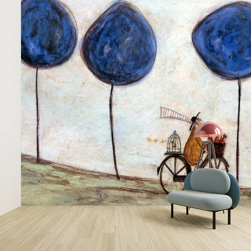 Vollformatige Fahrrad-Tapeten-Wandbilder für Schlafzimmer-Sport-Wanddekoration Graublau, wasserabweisend Clearhalo