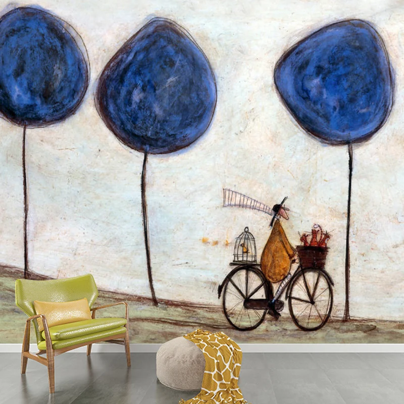 Vollformatige Fahrrad-Tapeten-Wandbilder für Schlafzimmer-Sport-Wanddekoration Graublau, wasserabweisend Clearhalo