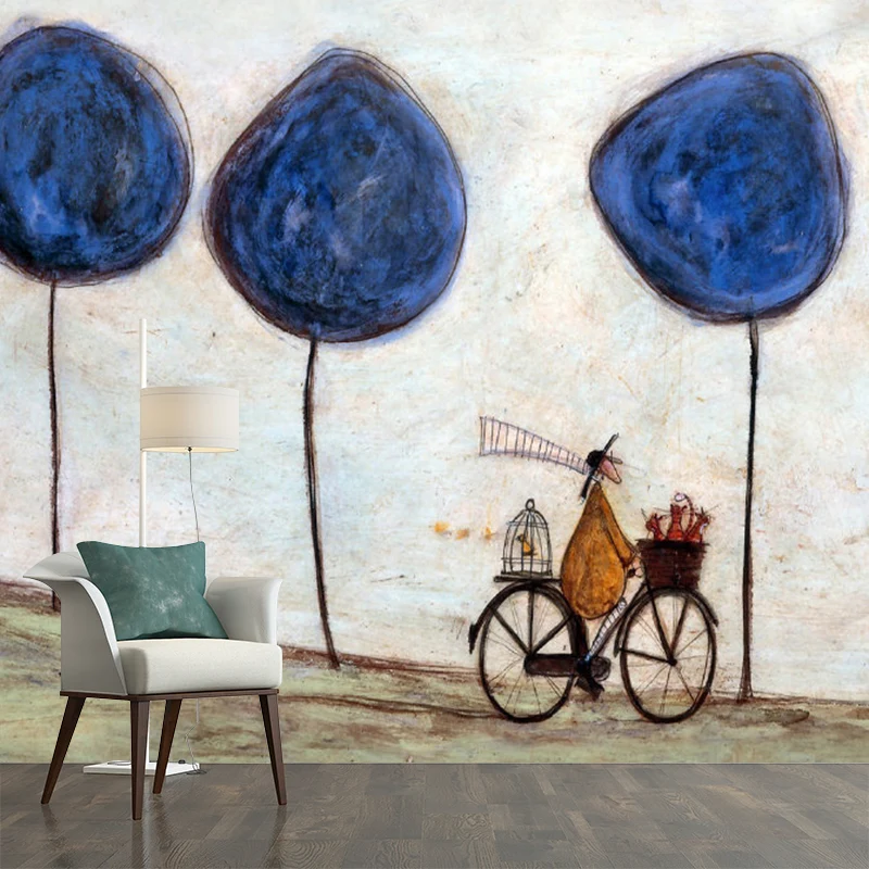 Vollformatige Fahrrad-Tapeten-Wandbilder für Schlafzimmer-Sport-Wanddekoration Graublau, wasserabweisend Clearhalo