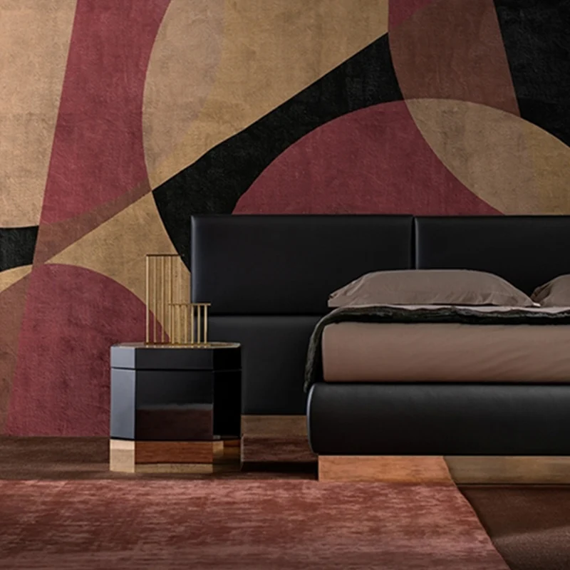 Vollständige Foto-Farbblock-Wandtapete für Gästezimmer Braun, personalisierte Größe verfügbar Clearhalo