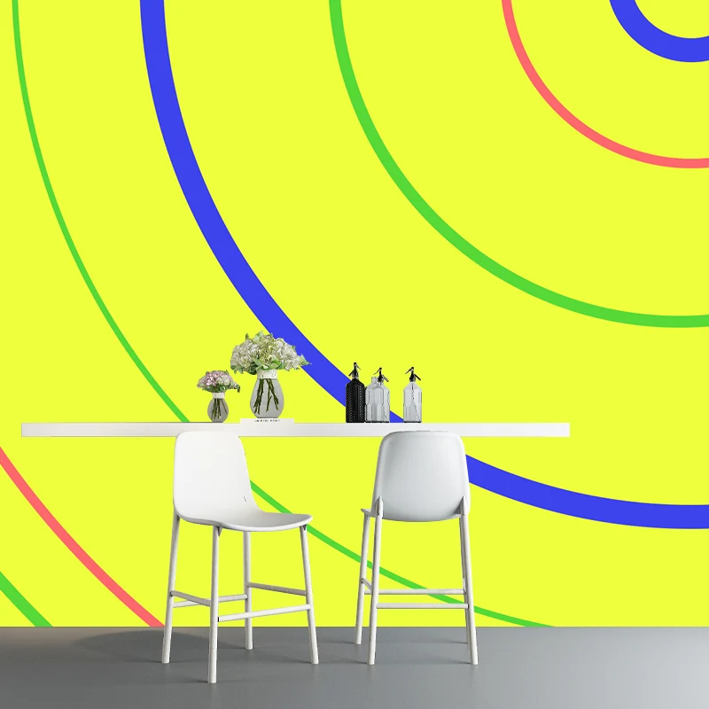 Wandbild mit geometrischen Formen hellen Farben, schmutzabweisend, moderne Wohnzimmer-Wandkunst, nach Maß gefertigt Clearhalo