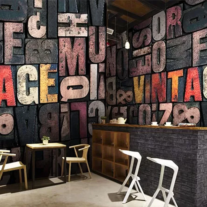 Wandbild mit modischen Buchstaben für ein Café, Wandkunst personalisierter Größe Rosa und Schwarz Clearhalo