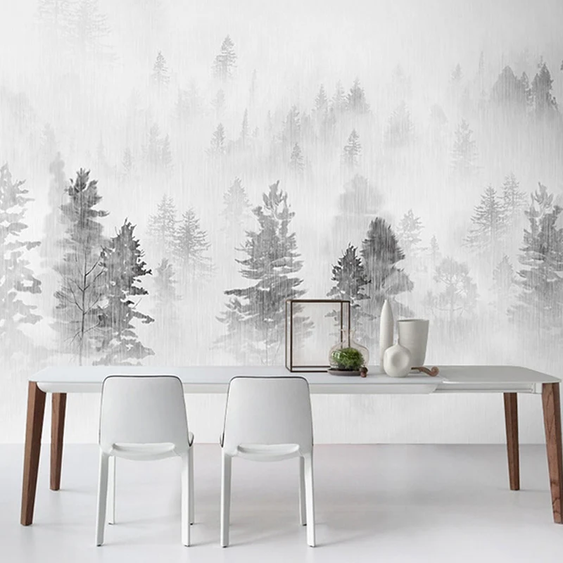 Wandbilder im Illustrationsstil, Wald- und Schneewandkunst zur Dekoration, individuelle Größe erhältlich Clearhalo