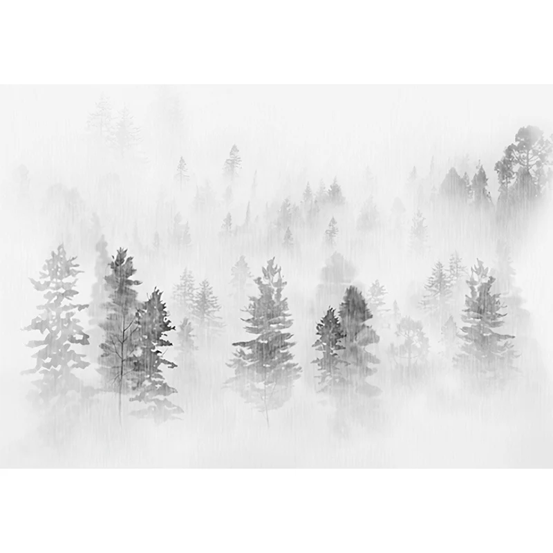 Wandbilder im Illustrationsstil, Wald- und Schneewandkunst zur Dekoration, individuelle Größe erhältlich Clearhalo