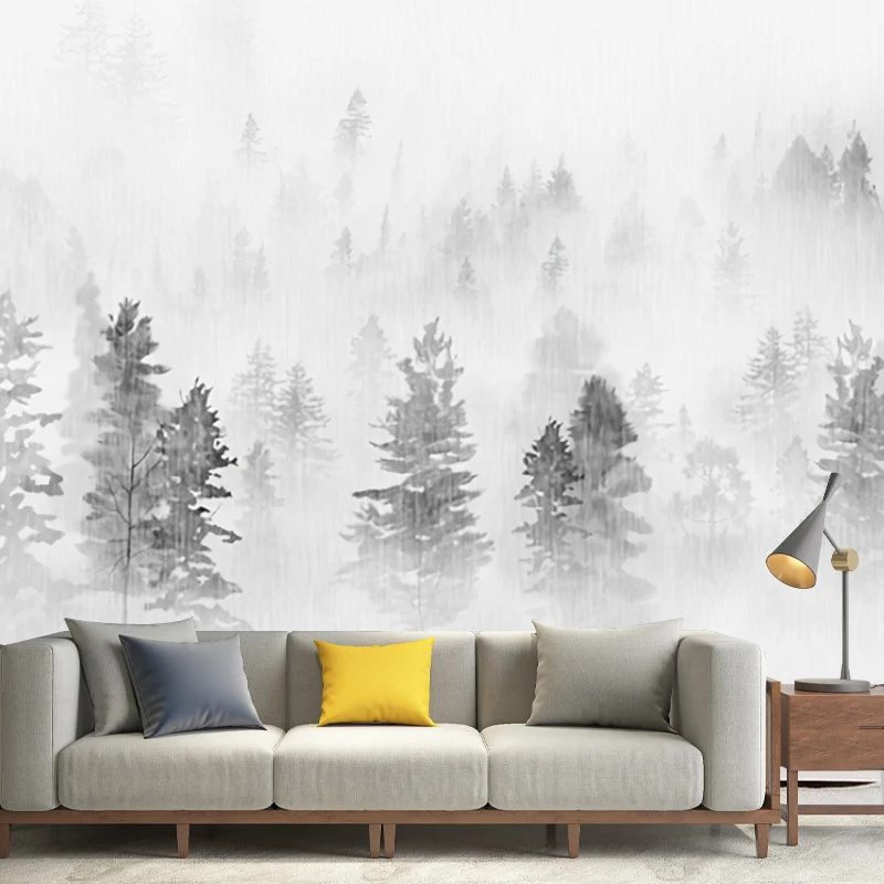 Wandbilder im Illustrationsstil, Wald- und Schneewandkunst zur Dekoration, individuelle Größe erhältlich Clearhalo