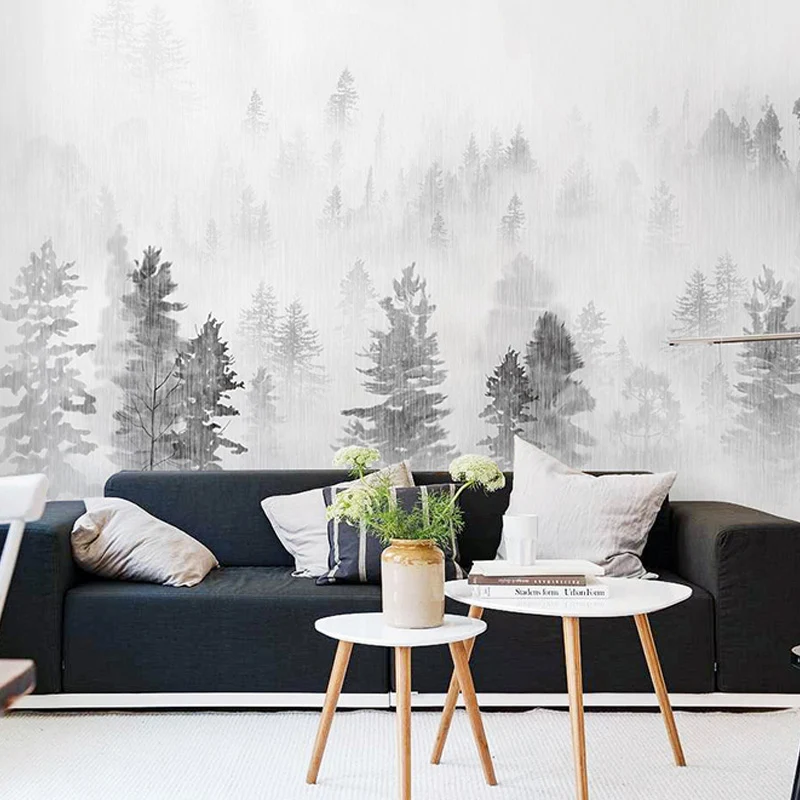Wandbilder im Illustrationsstil, Wald- und Schneewandkunst zur Dekoration, individuelle Größe erhältlich Clearhalo